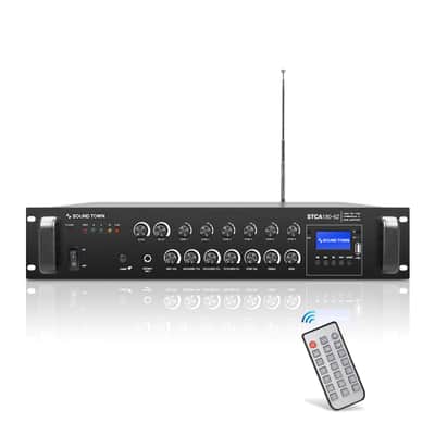 STCA180-6Z | 180W 6-Zone 70V/100V Commercial Power Amplifier with Bluetooth, Optical, Phantom Power, for Restaurants, Lounges, Bars, Pubs, Schools image 1