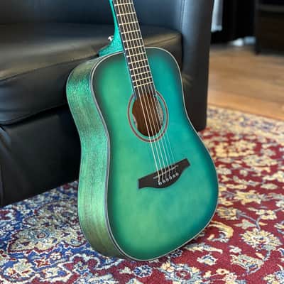Jay Turser JTA52 1/2 Acoustic Guitar - Blackwood Fingerboard, Satin Blue image 3