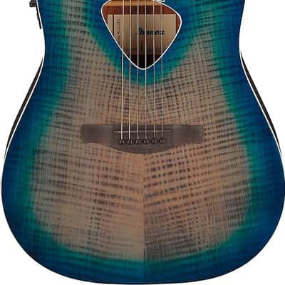 Ibanez ALT50FA Altstar Parlor Acoustic-Electric Guitar, Flamed Basswood Top, Blue Doom Burst image 2
