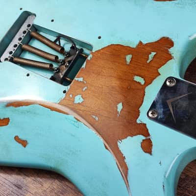 MyDream Partcaster Custom Built - Heavy Relic Sonic Blue J. Mayer image 5