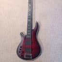 Lefty Schecter Hellraiser Extreme-4 Active 4-String Bass 2010s - Crimson Red Burst Satin