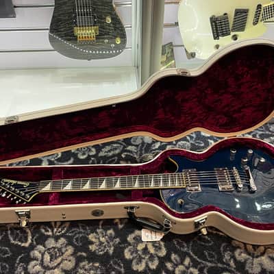 Non-Working Grover Jackson Charvel LP 1990s Japan Factory Trans Blue Flame Top Guitar Les Paul Style image 17