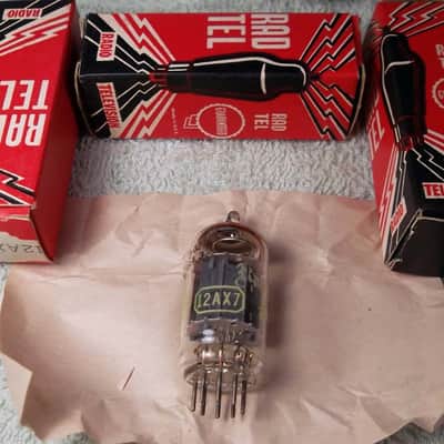 1-60's Rad-Tel 12AX7 ECC83 "O-Getter" Long Ribbed Plate Made in USA Super-Strong Amp Amplifier Tubes Brand New With Box 0-Miles! #043 Bild 4