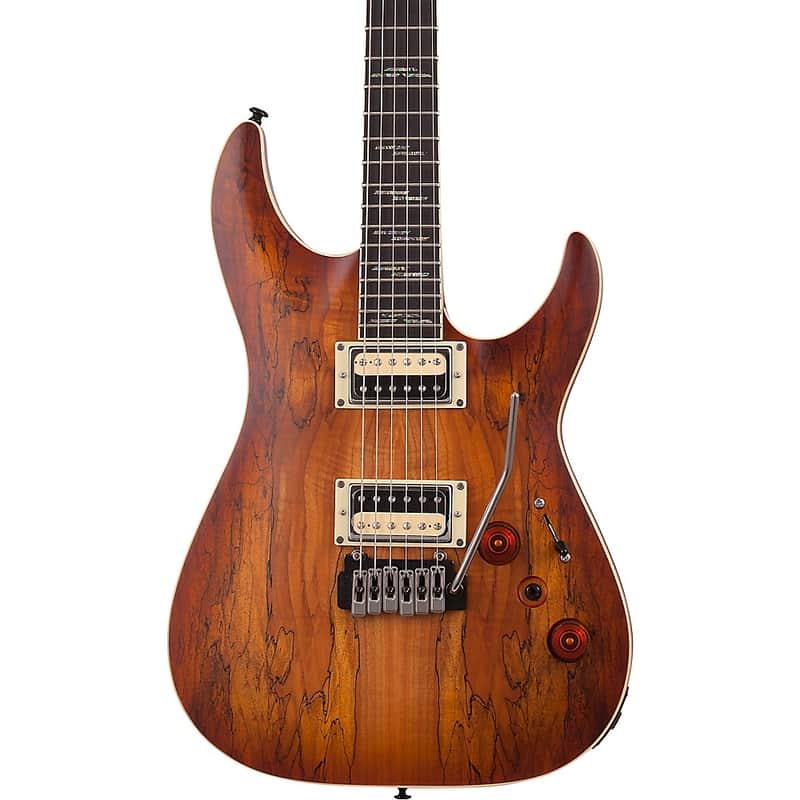 Schecter Guitar Research C-1 Exotic Spalted Maple 6-String Electric Guitar Regular Natural Vintage Burst image 1
