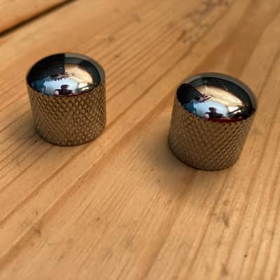 Fender Squier Affinity P Bass Guitar Chrome Knobs Set (pair) 2003 image 1