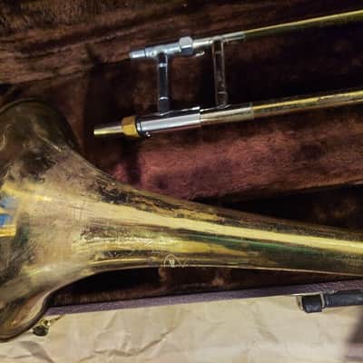Buescher Aristocrat Brass Trombone, USA, Good Condition, with case & mouthpiece image 6