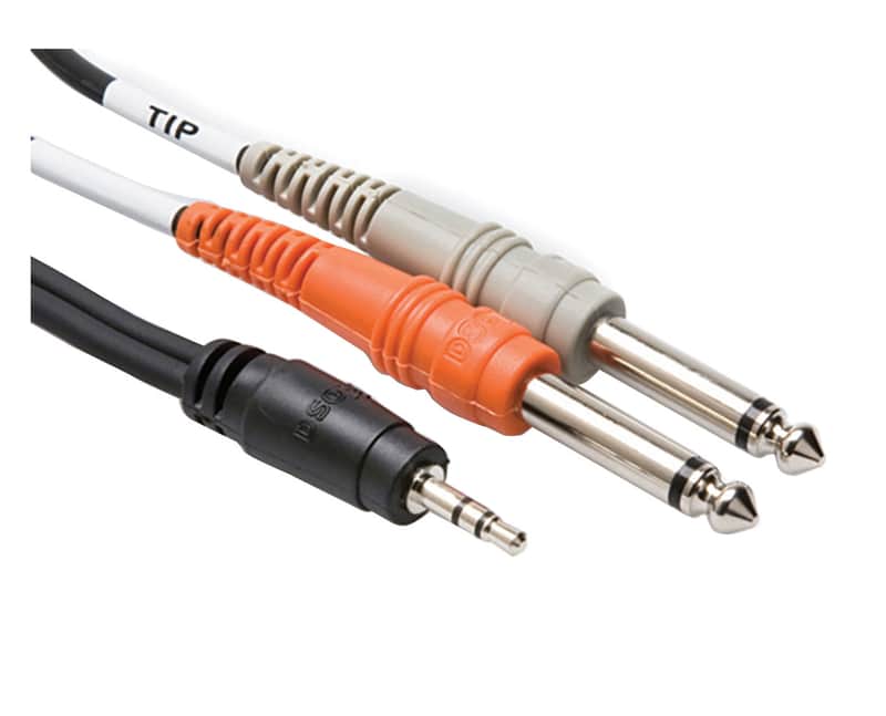 Hosa CMP153 CMP-153 3.5mm TRS to Dual 1/4" TS Stereo Breakout - 3' image 1