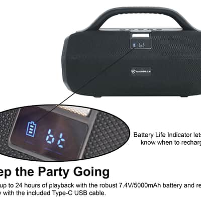 2) Rockville SONIC-50L Wireless Linking Portable Bluetooth Party Speakers+Mic In image 9