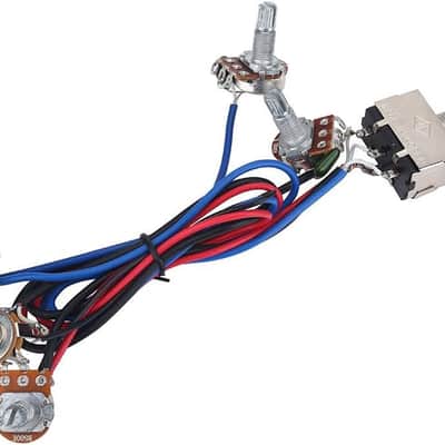 Prewired Wiring Harness Kit 500K Pots 3 Way 2V2T Control Knobs Wiring Harness Kit for Electirc Guitar Bass image 1