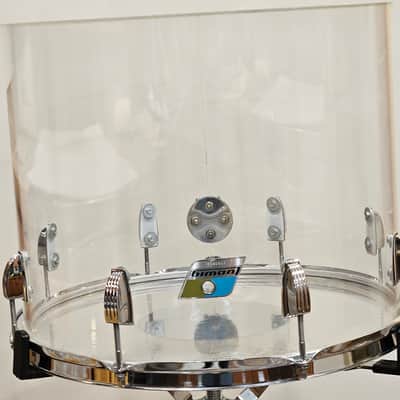 Vintage 70s Ludwig Clear Vistalite 12x15 Concert Tom 1970s Blue/Olive Badge No Cracks image 7
