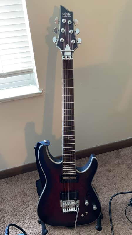 Schecter C-1 Platinum FR S Sustainiac 2017 - 2021 - Crimson Red Burst Satin image 1
