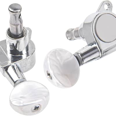 4Pcs Ukulele Tuner Tuning Pegs Keys 2L2R Machine Heads Set Compatible with 4 String Ukulele Guitar (White Pearl) image 3
