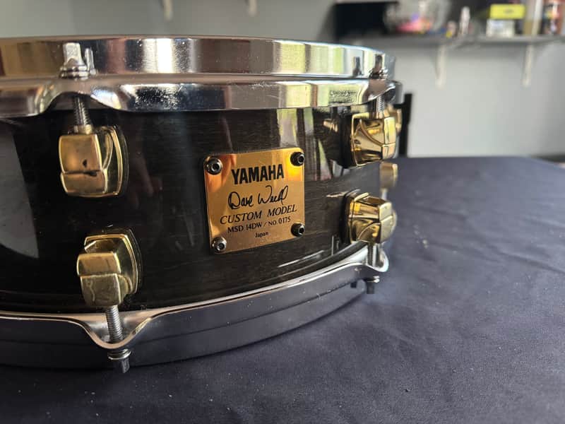 1992 Yamaha Dave Weckl Signature Maple Snare Drum 14" x 5.5" (Model MSD14DW) Transparent Black/Wood Tone image 1