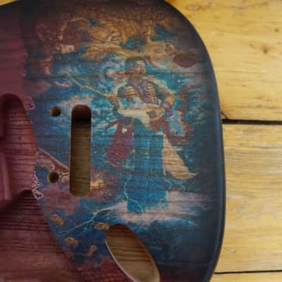 Warmoth Swamp Ash stratocaster body guitar left handed Jimi Hendrix design Pistols Crown RARE 2021 image 6