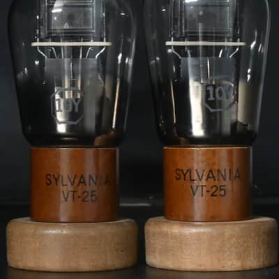 Platinum Matched Pair Sylvania VT25 10Y Leaf Getter USA Made Amplitrex Tested image 5
