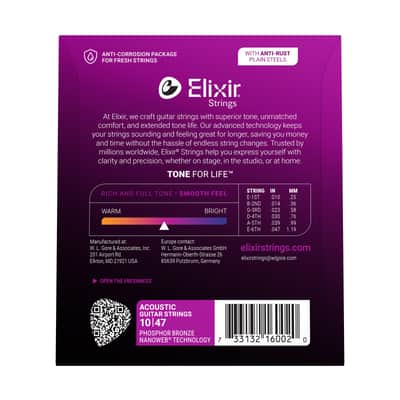 Elixir Nanoweb Phosphor Bronze Extra-Light Acoustic Guitar Strings 10-47 image 3