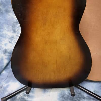 Vintage 1950 Melody Ranch Gene Autry Cowboy Stenciled Parlor Guitar Pro Setup Original Rear Load Soft Shell Case image 10