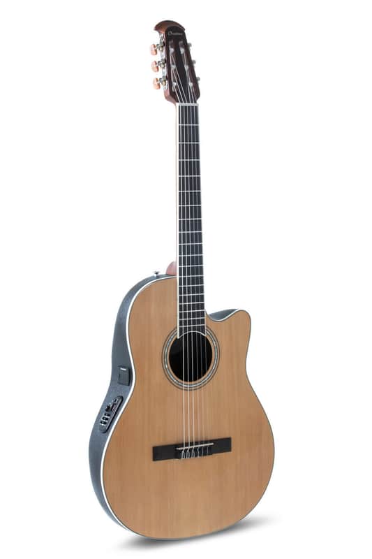 Ovation CS24C-4 Celebrity Traditional Mid-Depth Cutaway Lyrachord Body Solid Cedar Top 6-String Nylon Classical Acoustic-Electric Guitar w/Gig Bag image 1