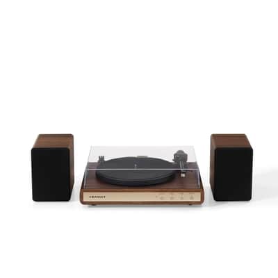 Crosley C65  Record Player with speakers system Belt-Drive 2-Speed  Turntable Record Walnut and Gold- NEW image 2
