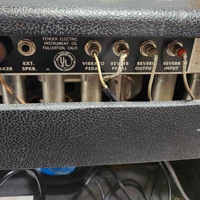 Vintage 1965 Fender Deluxe Reverb Combo Amp - Black Panel AB763 Circuit w/ Footswitch image 9