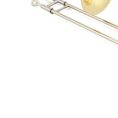 Blessing Bb Trombone .500Bore Clear Yellow Lacquer Outfit with Case Mouth Piece Cleaning Rod Blessing Cleaning Towel image 4
