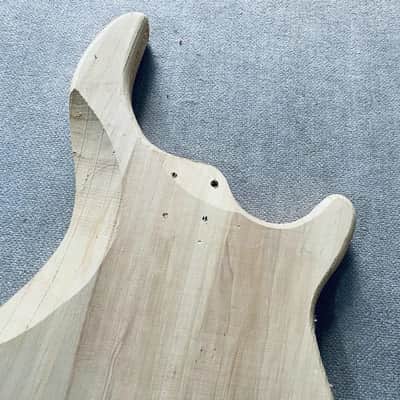 Left Hand Basswood Unfinished Bass Guitar Body image 7