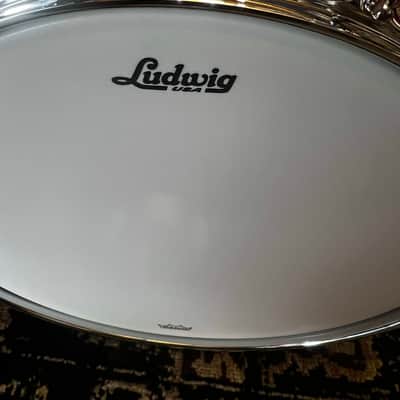 Ludwig LM405K Acrolite Hammered 6.5x14" 10-Lug Aluminum Snare Drum - Hammered Aluminum image 6