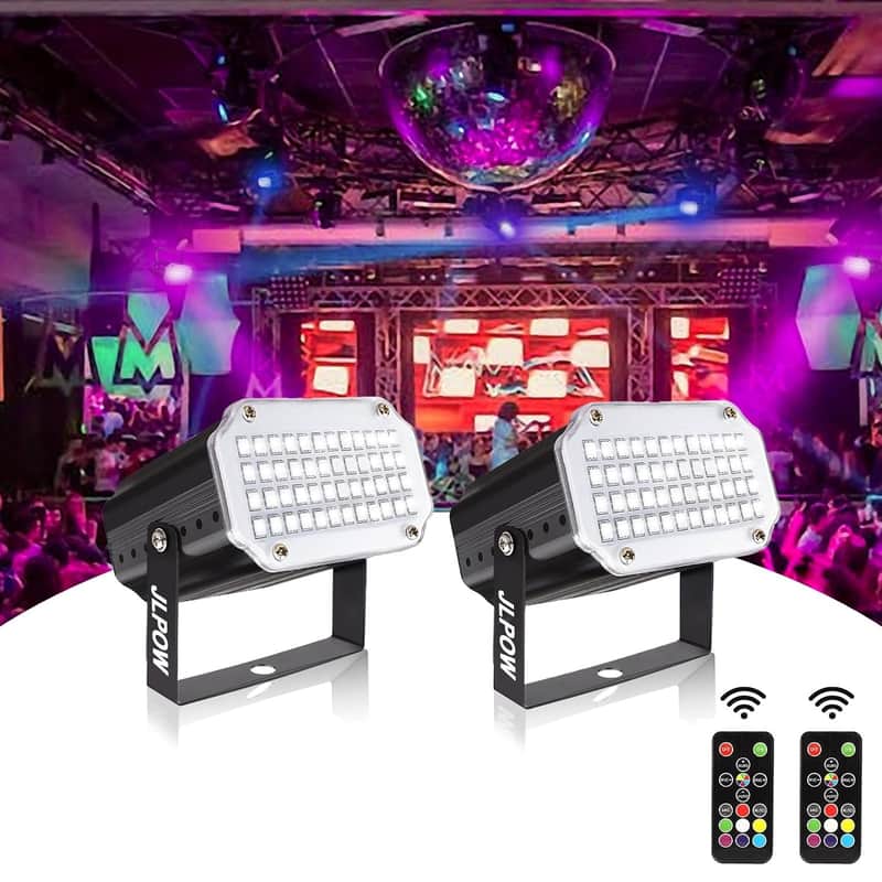 Halloween Strobe Light With Remote, Sound Activated Mini Led Strobe Lights, Super Bright 48 Rgb Led, Remote Control Flash Stage Lighting, Best For Dj Home Party Show Club Disco Dance (2-Pack) image 1