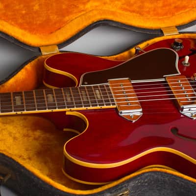 Gibson ES-330TDC Thinline Hollow Body Electric Guitar (1966), ser. #400312, original black hard shell case. image 13