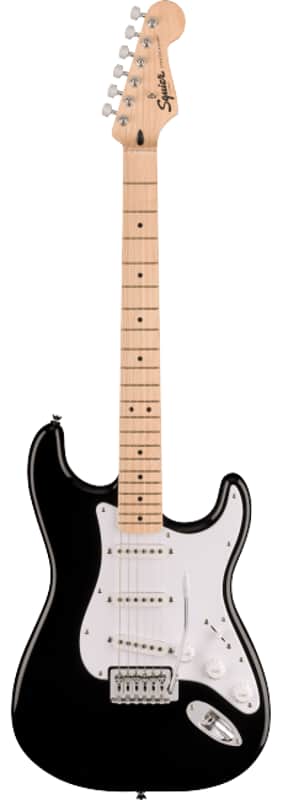 Fender Squier Sonic Stratocaster Electric Guitar, Black Finish, Maple Neck image 1