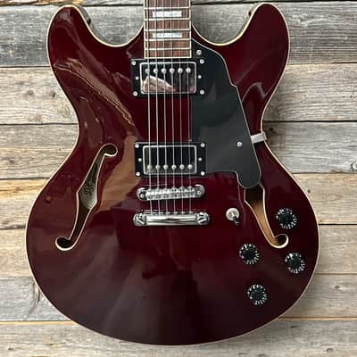 D'Angelico Premier DC Semi-Hollow Double Cutaway with Stop-Bar Tailpiece 2024 - Present - Burnt Red? image 1