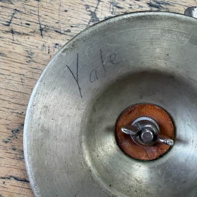 VIntage Leedy Greeko 3 7/8" Egyptian Chime Cymbal with Leedy Chrome Plated Bulldog Holder Traps Era 1920s -30s #2 image 6