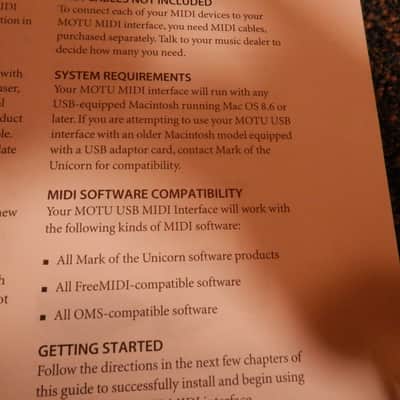 MOTU USB MIDI User's Guide for Macintosh with CD image 4