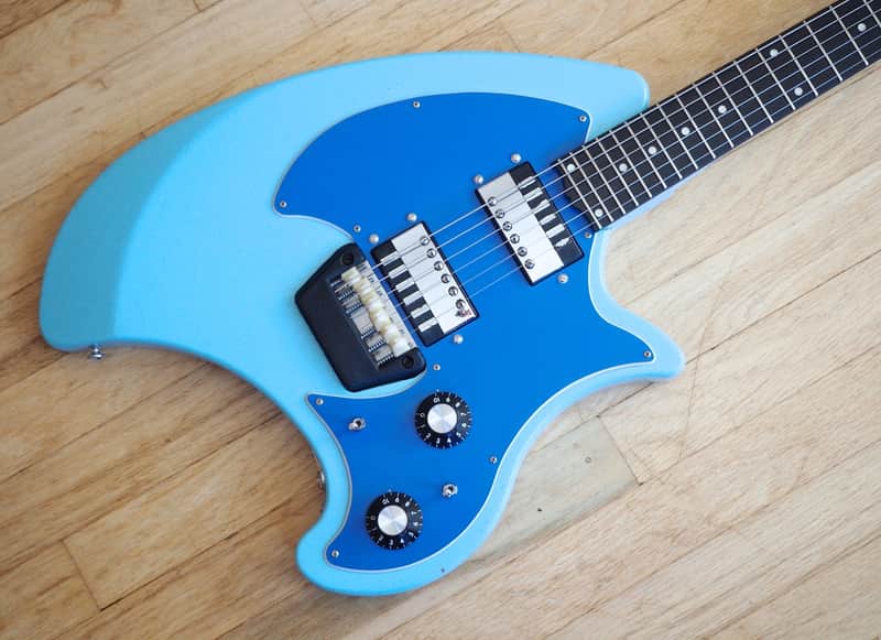 1973 Ovation Breadwinner Vintage Solidbody Electric Guitar USA Made Blue w/ Original Hardshell Case image 1