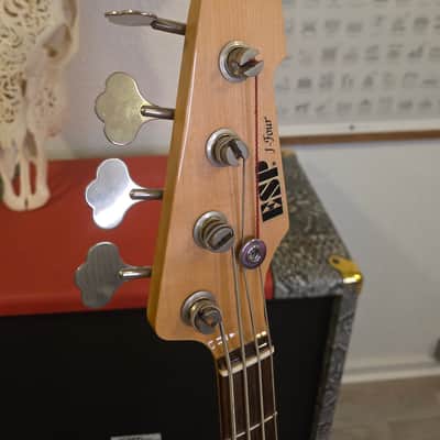 ESP Jazz Bass J-Four Tuxedo Black MIJ Japan Pro Artist Ex-Studio Bass image 6