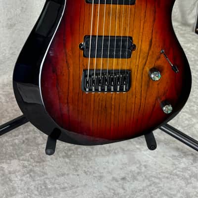 Kiesel A2 7 seven string electric guitar in sunburst finish with gigbag image 6