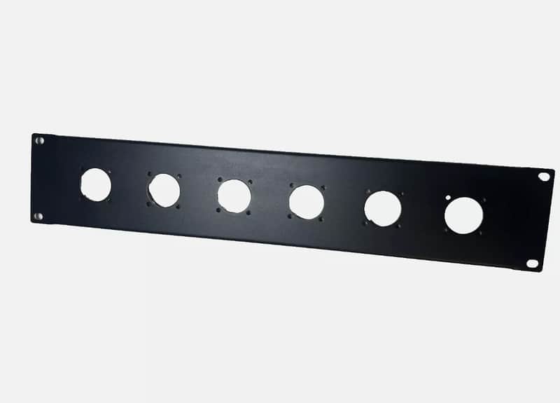 LASE 2U Space Black Heavy Rack Panel w/ 6 Large "G" SpeakOn Cut Outs for NL8 or NL4 image 1