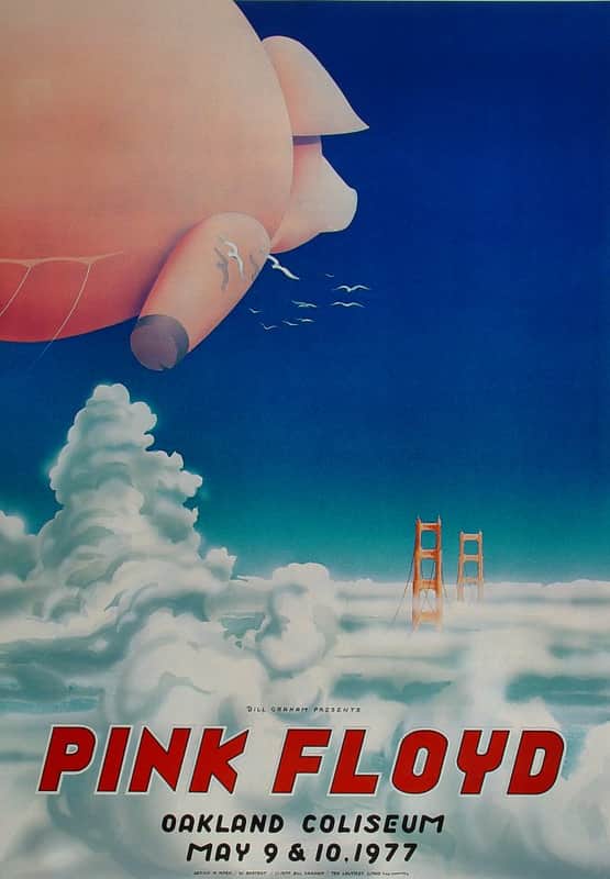 Pink Floyd 1977 Oakland Coliseum Arena Concert Poster by Randy Tuten >  Limited 500 Copies image 1