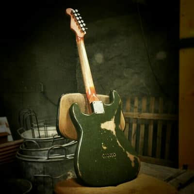 201707 :: Baldman's Relic "We Want You!" Stratocaster in Army Green :: Aged Vintage Roadworn image 2