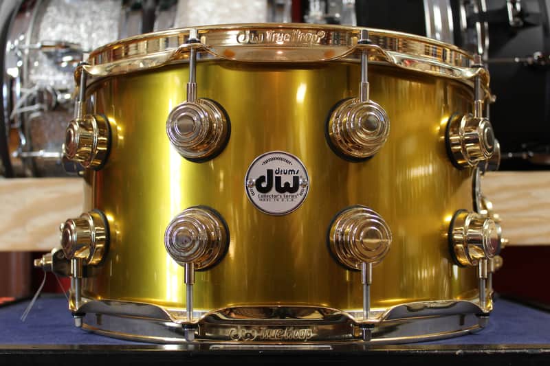 DW 8x14 Collectors Series Snare Drum in Usher Gold Metallic Lacquer image 1