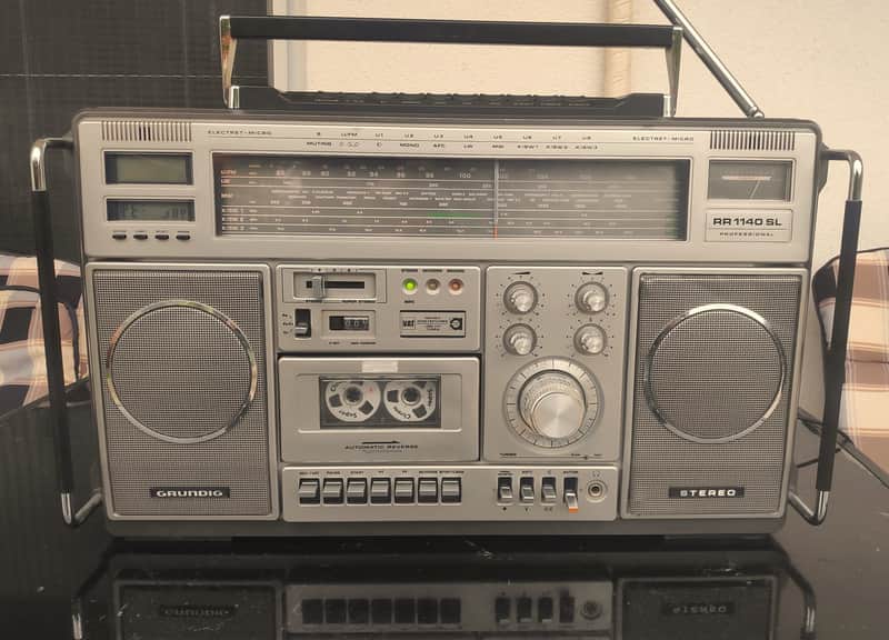 Rare vintage 1980's Grundig RR1140 SL in silver Boombox - Ghetto Blaster image 1