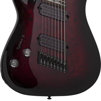 Schecter Omen Elite-8 MS LH - Black Cherry Burst (2469) image 2