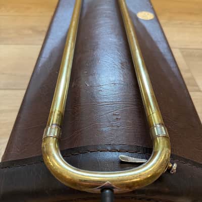 Bach 42BO Stradivarius Series Tenor Trombone with Open Wrap F Attachment, Standard Rotor Valve 1990s - Clear Lacquered Brass image 17