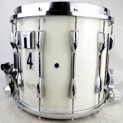 Yamaha 12x14"MS8014 Field Corps Marching Snare Drum White Japan Die-Cast Rim 80s image 6