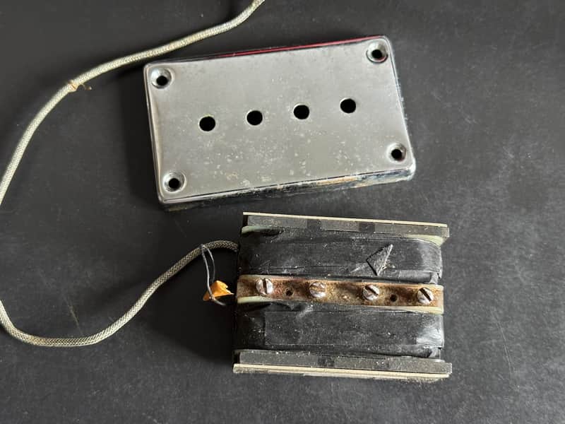 Vintage 1969 Gibson EB Mudbucker Sidewinder Bass Pickup – Original Chrome Cover image 1