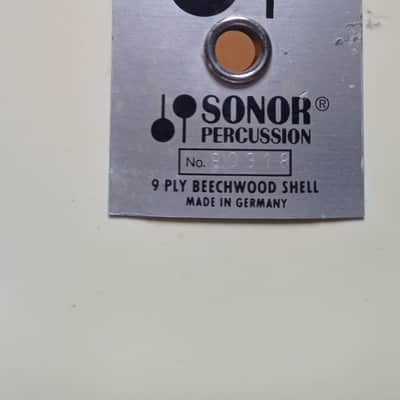 Vintage 1983 Sonor Phonic 13"x9" Tom - 9-Ply Beechwood - Made in W. Germany ( White Gloss) image 12