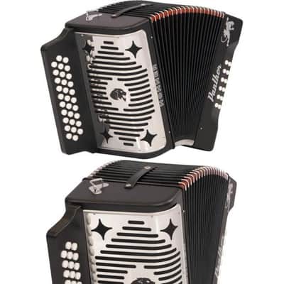 Hohner Panther Diatonic Accordion - Keys of F/Bb/Eb - Black-NEW image 4