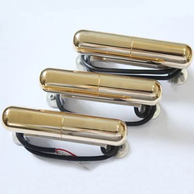 Artec Lipstick Tube Single Coil Pickups Set in Gold image 1
