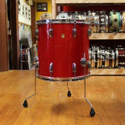1960s Ludwig Super Classic Outfit in Red Sparkling Pearl 14x22 9x13 16x16 image 9