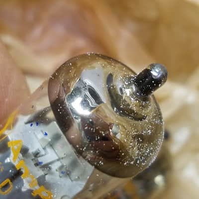 Amperex ONE (1) 6DJ8 AT1000 TESTED Vacuum Tube PQ premium quality Heerlen A-frame Orange Globe T5 ECC88 dual triode 1973 image 3